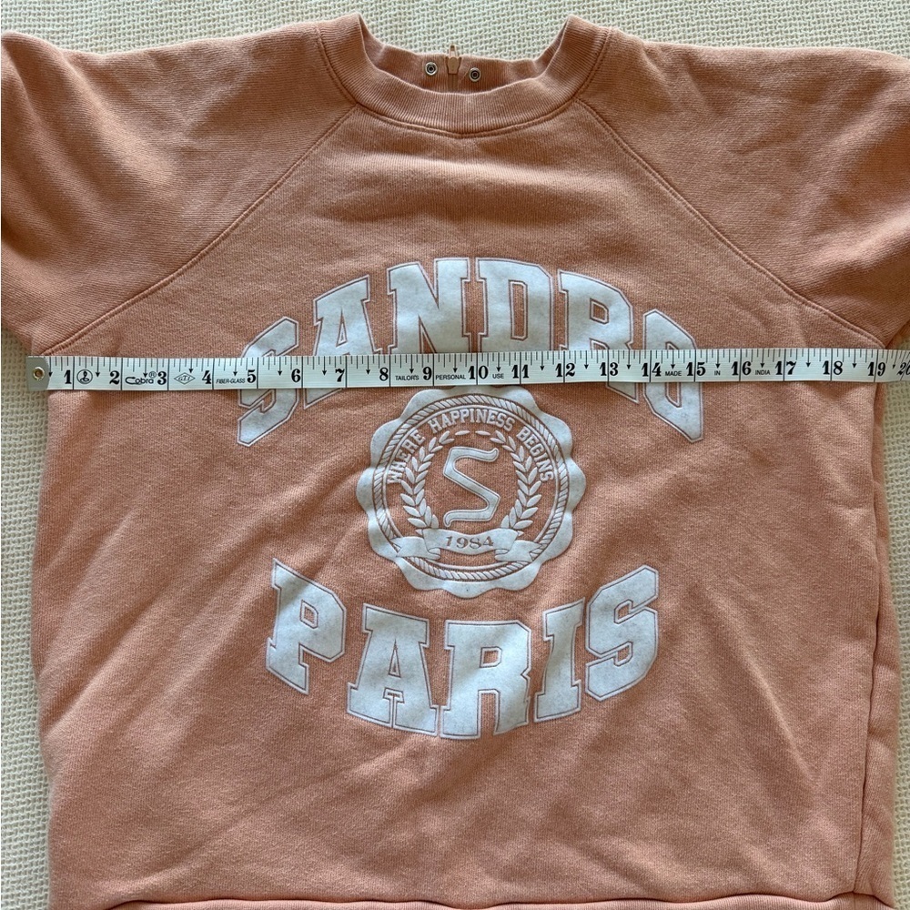 Sandro Paris Coral Sweatshirt with White Logo - Picture 7 of 8